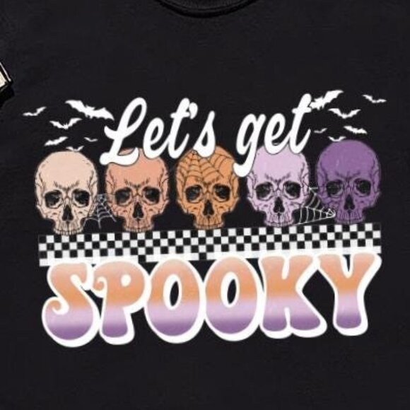 Halloween Lets Get Spooky Shirt, Skulls Shirt, Retro Halloween Shirt - Picture 3 of 3